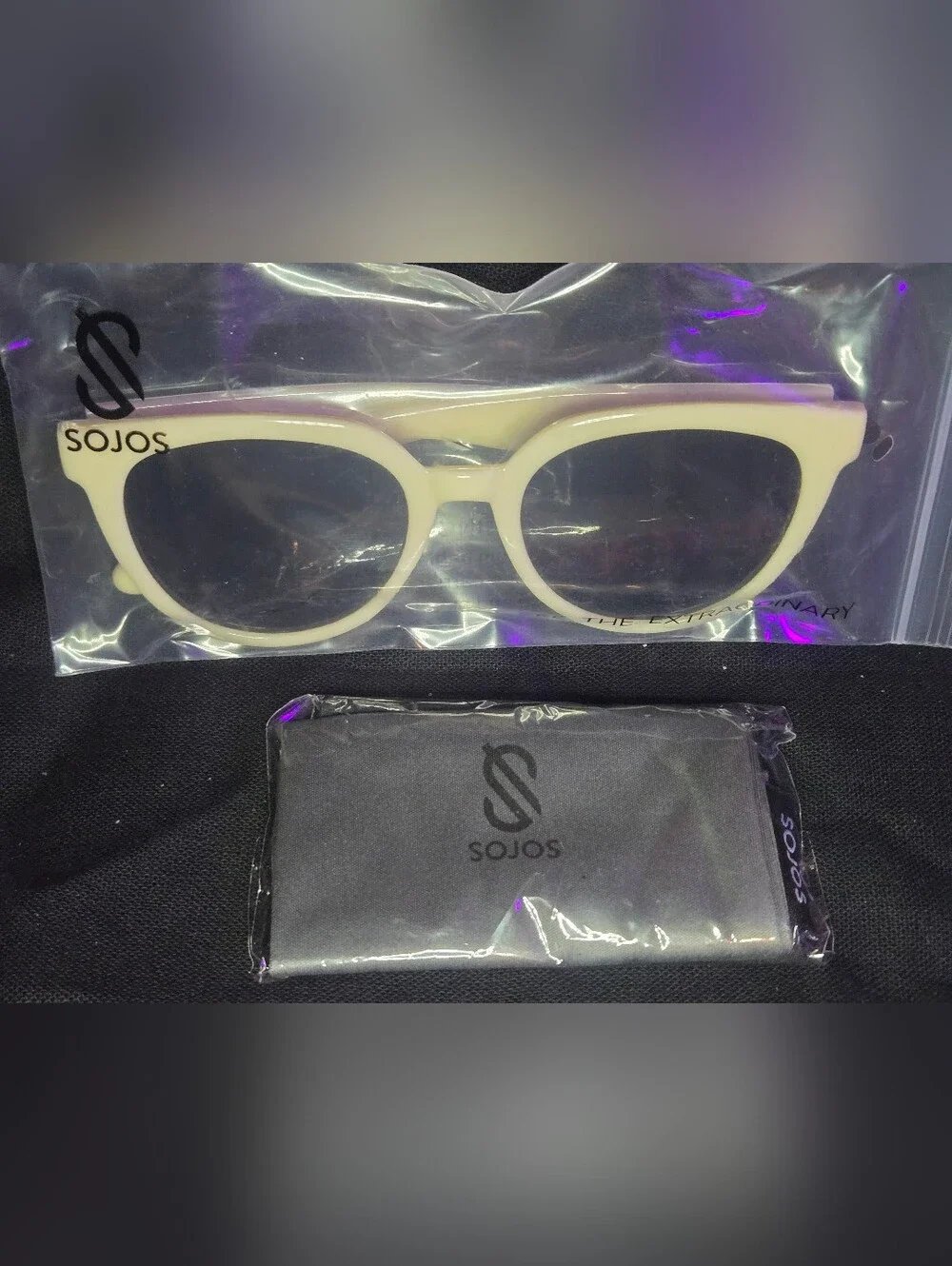 NIB SOJOS Trendy Cat-Eye Round Sunglasses Beige - UV400 Polarized
